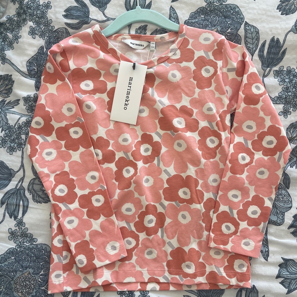 Marimekko Pink Floral Long Sleeve Tee